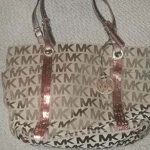 Michael Kors Gold Sequin Accent Handbag Purse